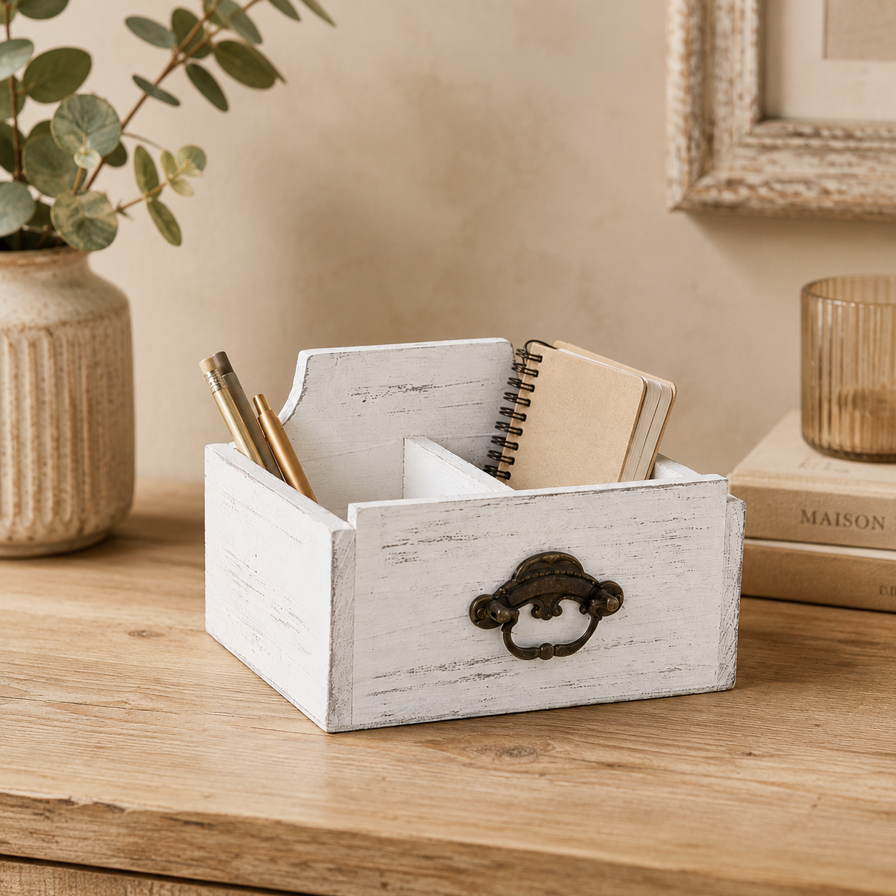 Contenitore organizzativo a cassetto in legno 21cm