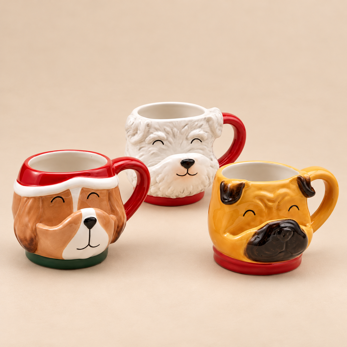Tazza Natalizia EDG in Ceramica con Portabiscotto – Cagnolini