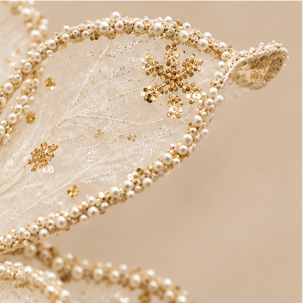 Giglio Decorativo Glitter Oro Ø 22 cm