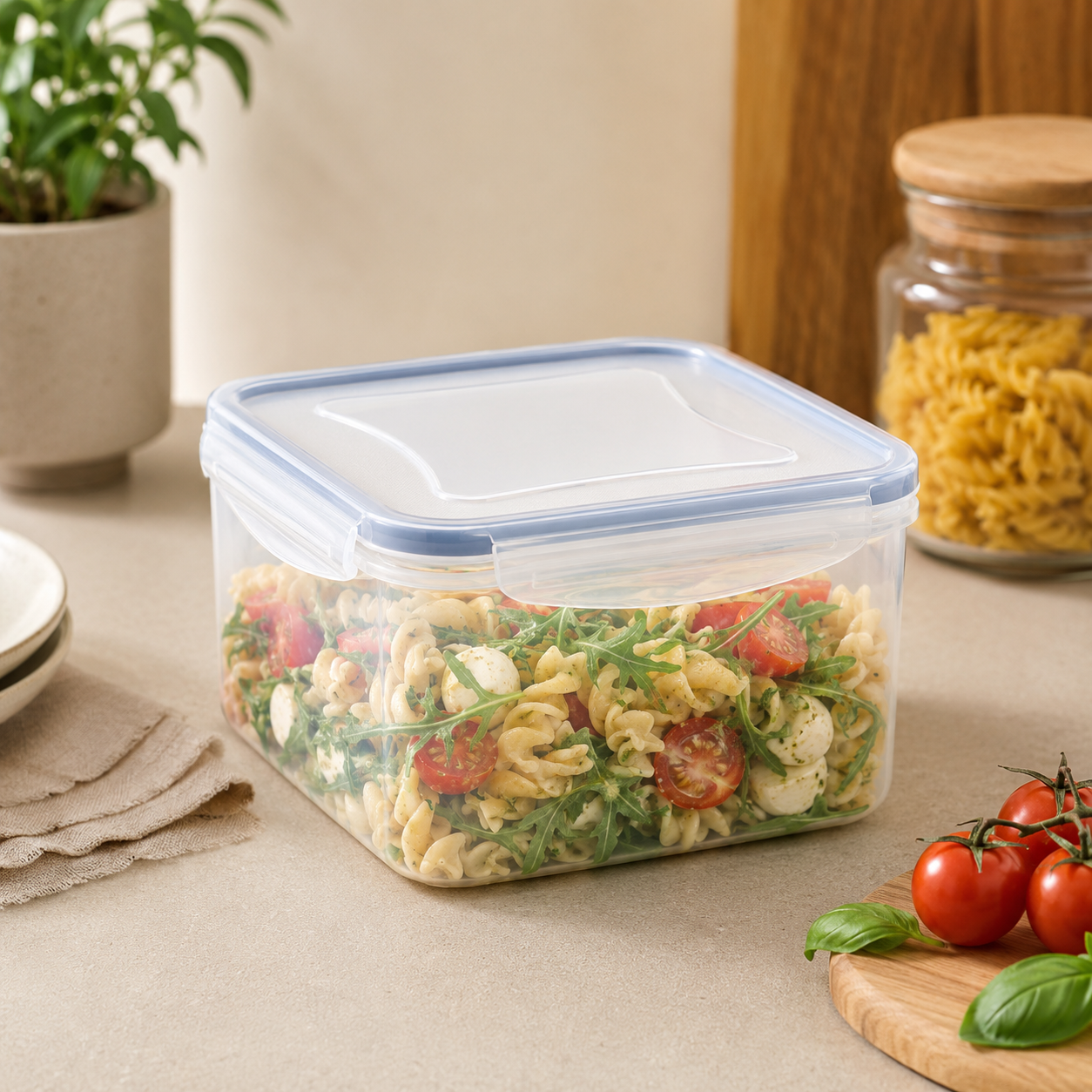 Contenitore Ermetico Quadrato Fresh Box Trasparente – 2 L