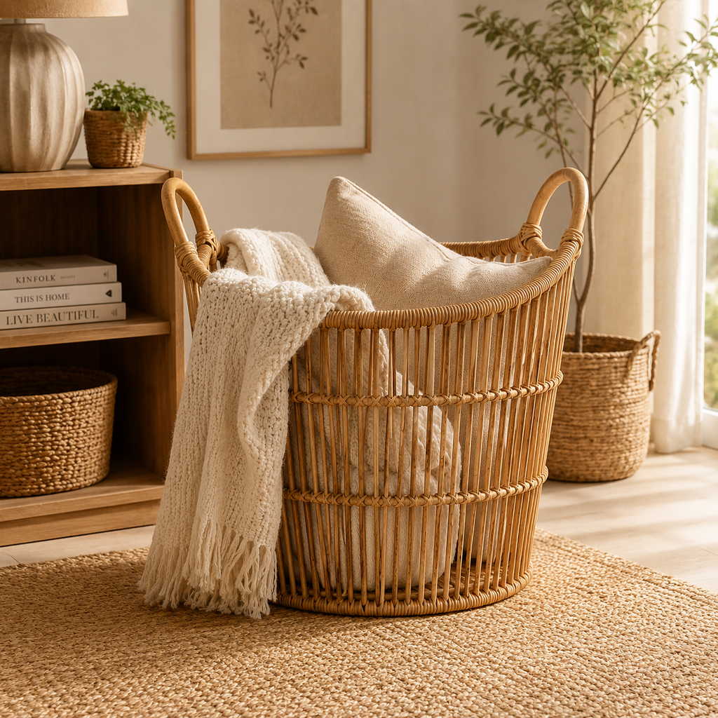 Cesto in Rattan con Manici – 30 x 47 x H 43 cm