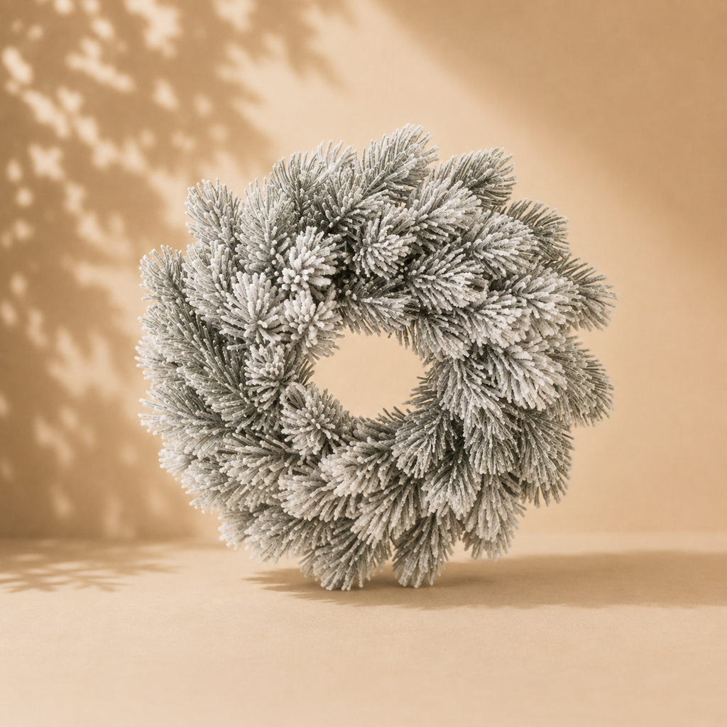 Corona pino innevato 25cm