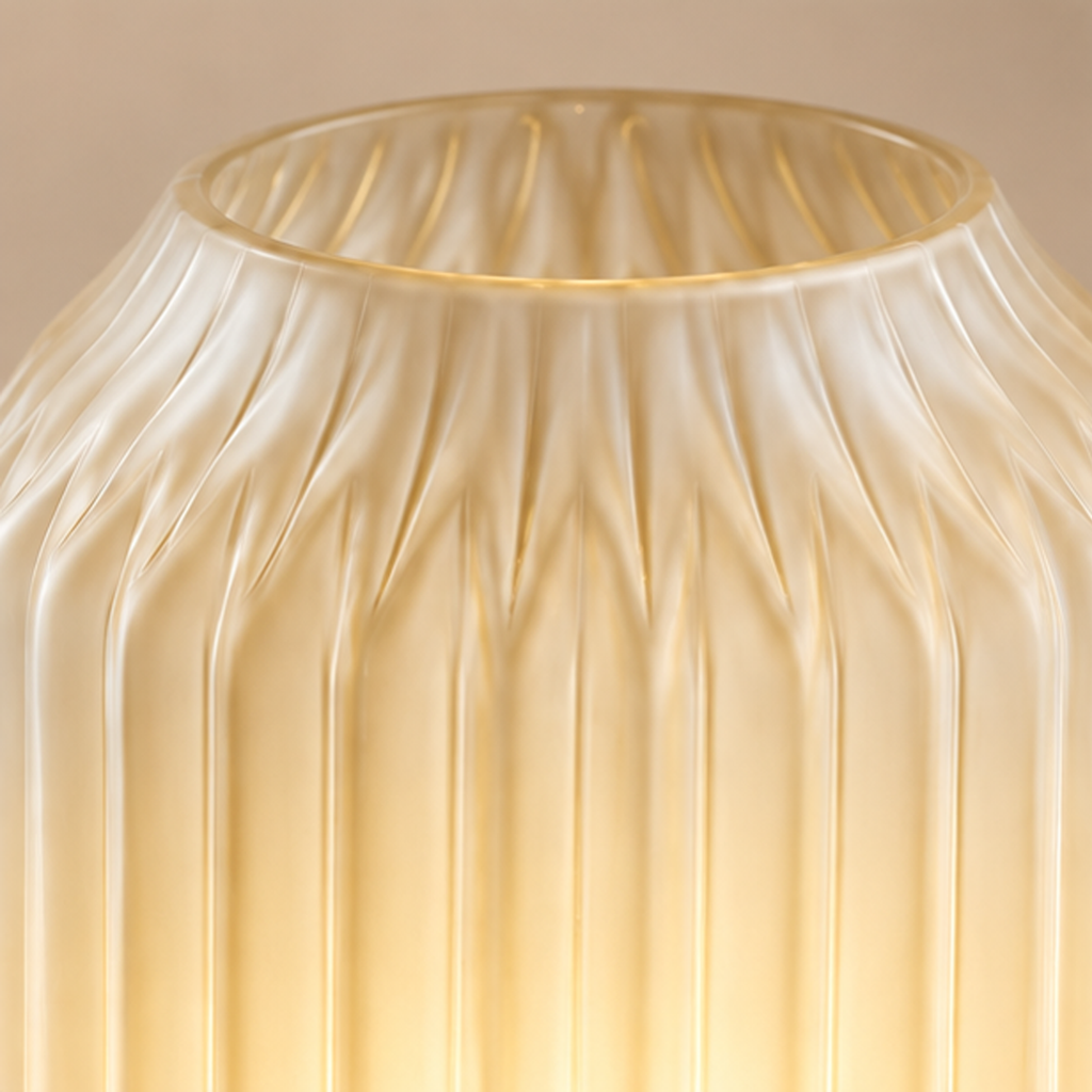 Lampada da Tavolo Bright Lamp Bianca Ø 14 x H 26 cm – Vetro Modellato a Mano