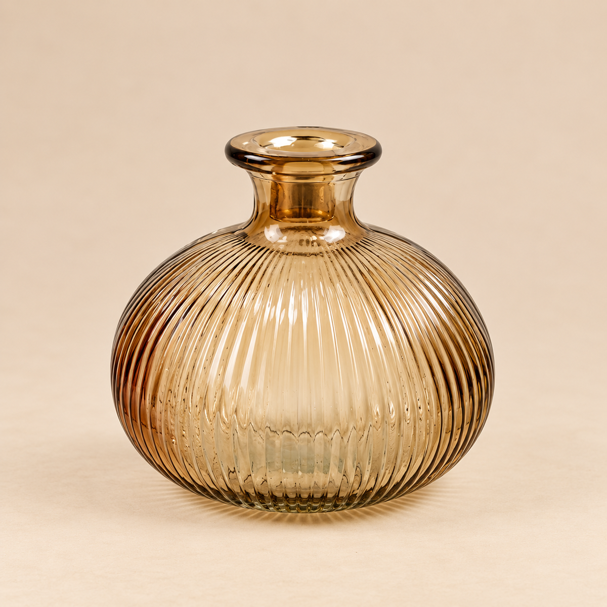 Portacandela Ribbed Ambra
