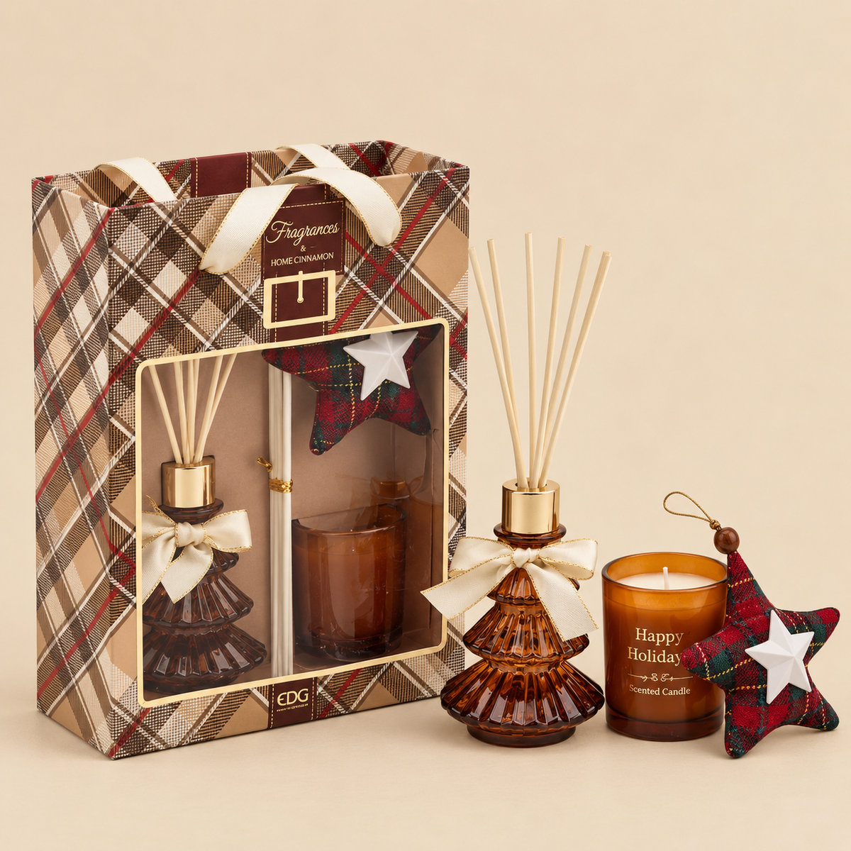Set Regalo Natalizio Profumato – Diffusore e Candela Cannella