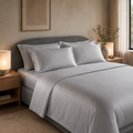 Coppia Copriguanciale Enne in Raso di Puro Cotone – 50 x 80 cm Grigio perla