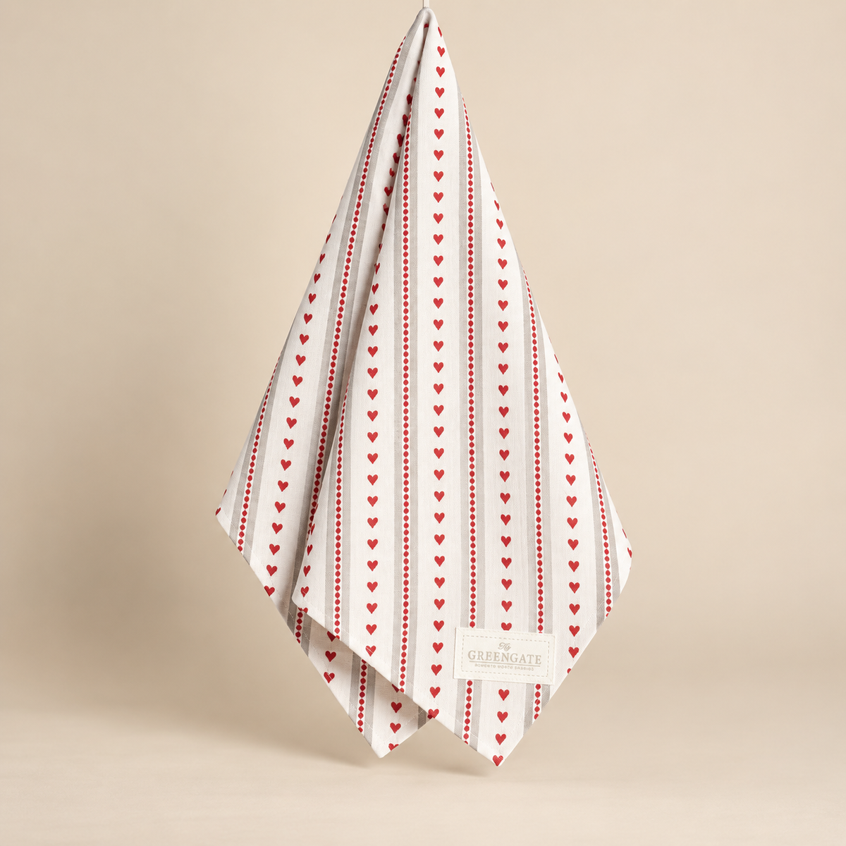 Strofinaccio da Cucina Esther GreenGate Rosso con Cuori