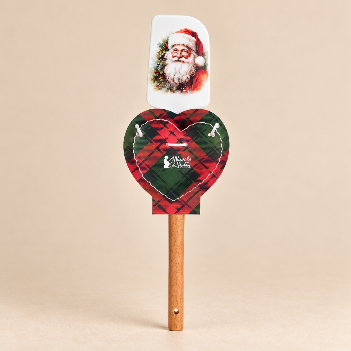 Set Cucina Natalizio con Spatola Babbo Natale e Stampino Cuore
