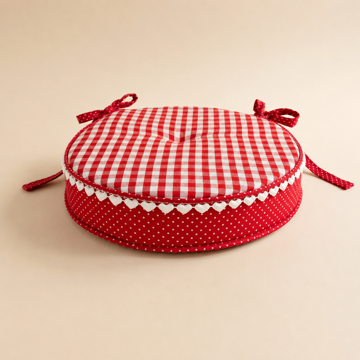 Cuscino sedia rotondo Basic Heart Rosso