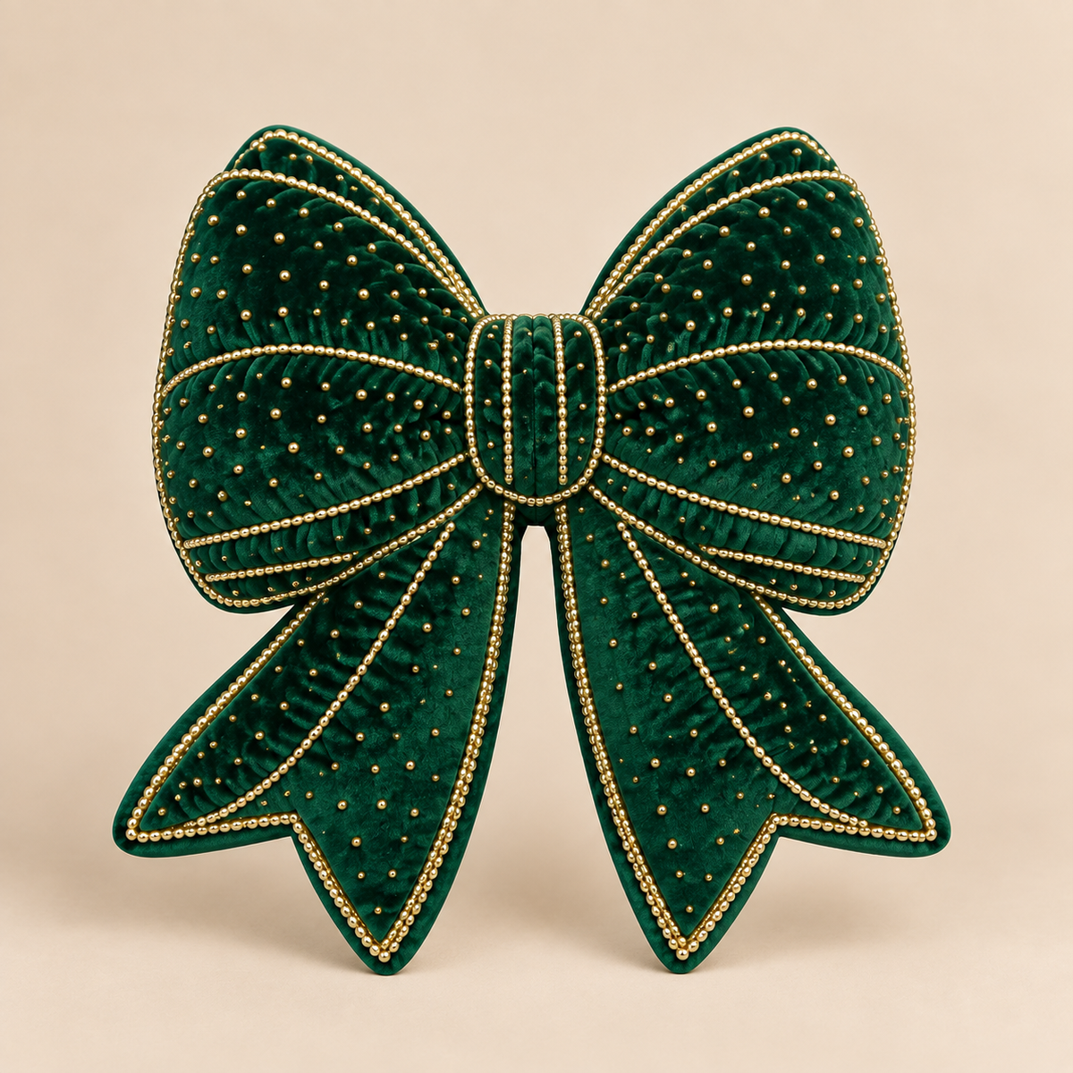 Cuscino Sagomato Fiocco Verde e Oro 38 x 40 cm