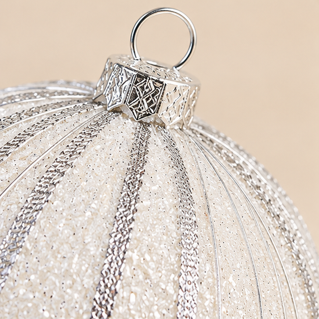 Sfera di Natale Meridiani Argento Glitter Ø 15 cm