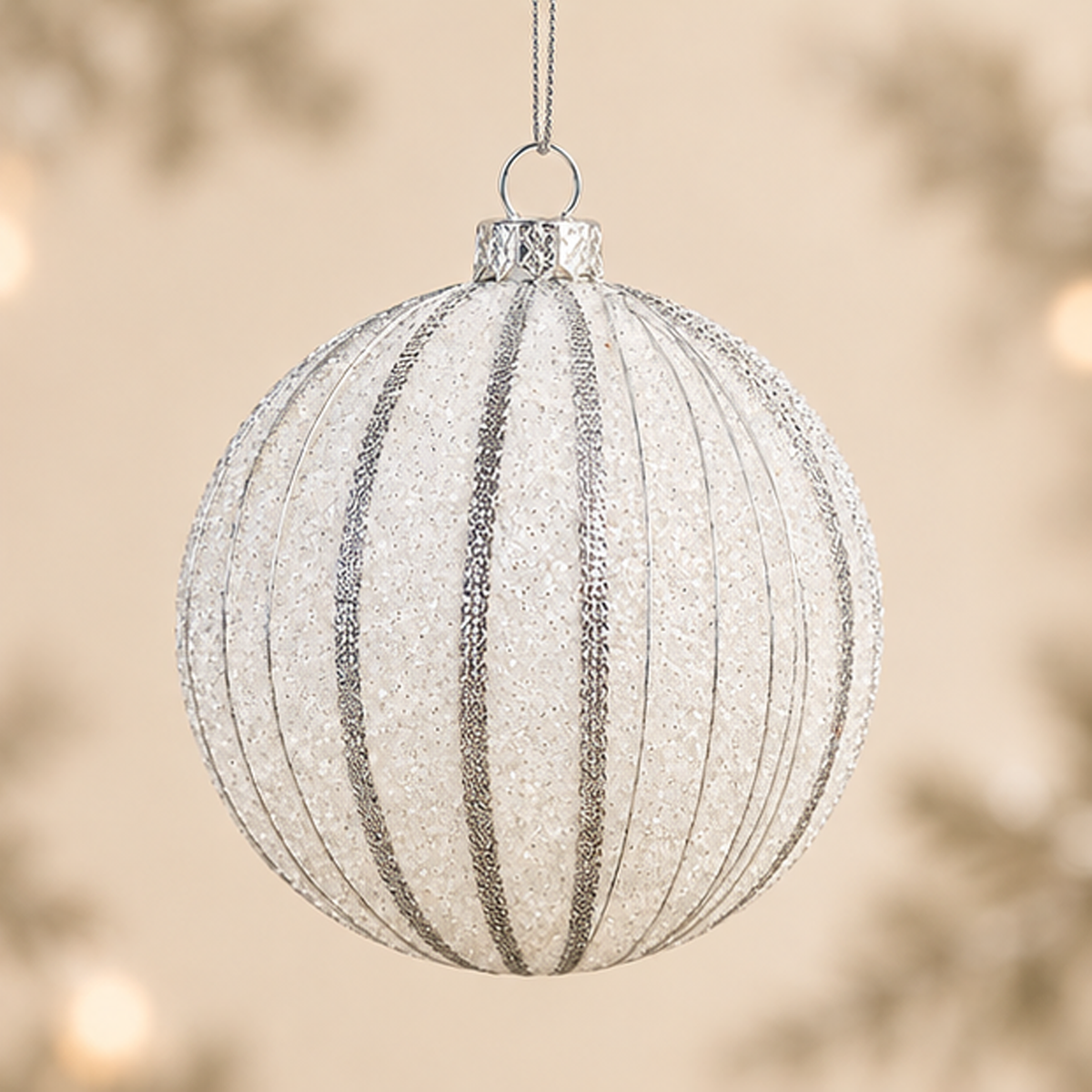 Sfera di Natale Meridiani Argento Glitter Ø 15 cm