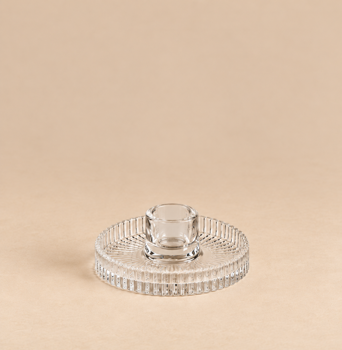 Portacandela Disco in Vetro Trasparente Ø10 x H2,8 cm - EDG