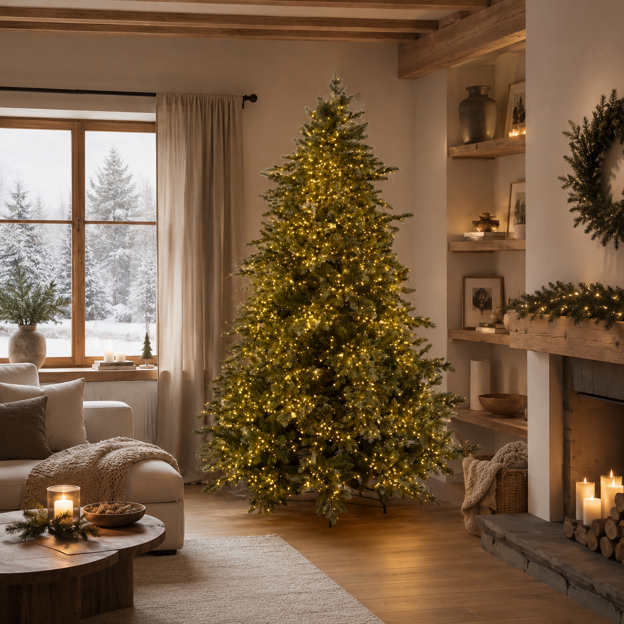Albero di Natale Argentato EDG con 5000 Mini LED h.240 cm