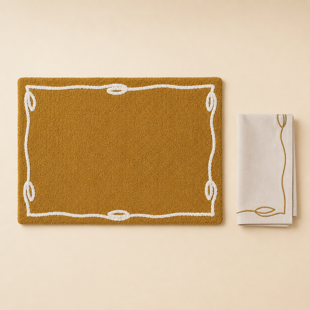 Il Set Tovaglietta Americana con Tovagliolo Blanc Mariclò - Collezione Geometrika