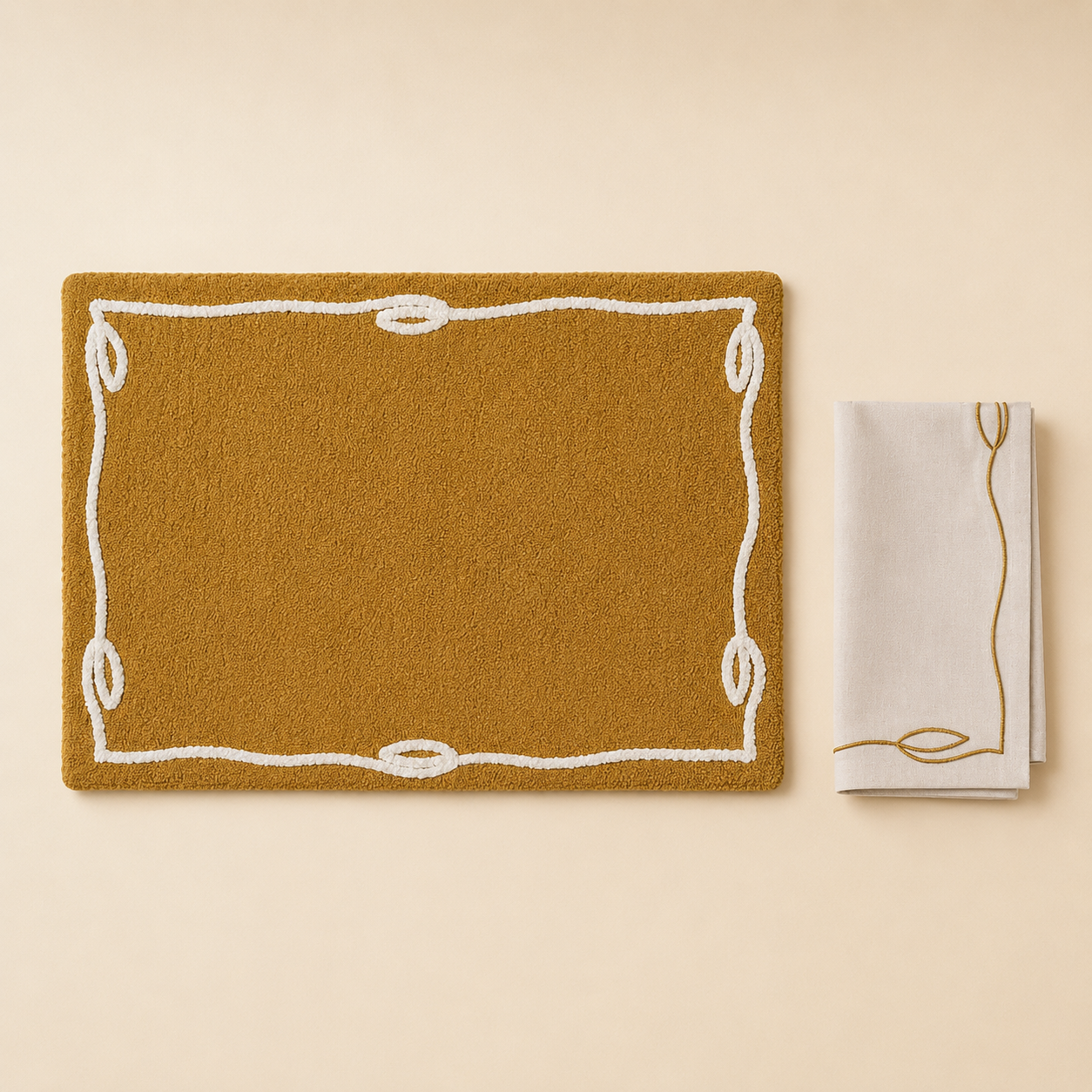 Il Set Tovaglietta Americana con Tovagliolo Blanc Mariclò - Collezione Geometrika