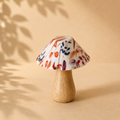 Decorazione Fungo in Legno di Mango con Decoro Lucido – Fatto a Mano h.9cm