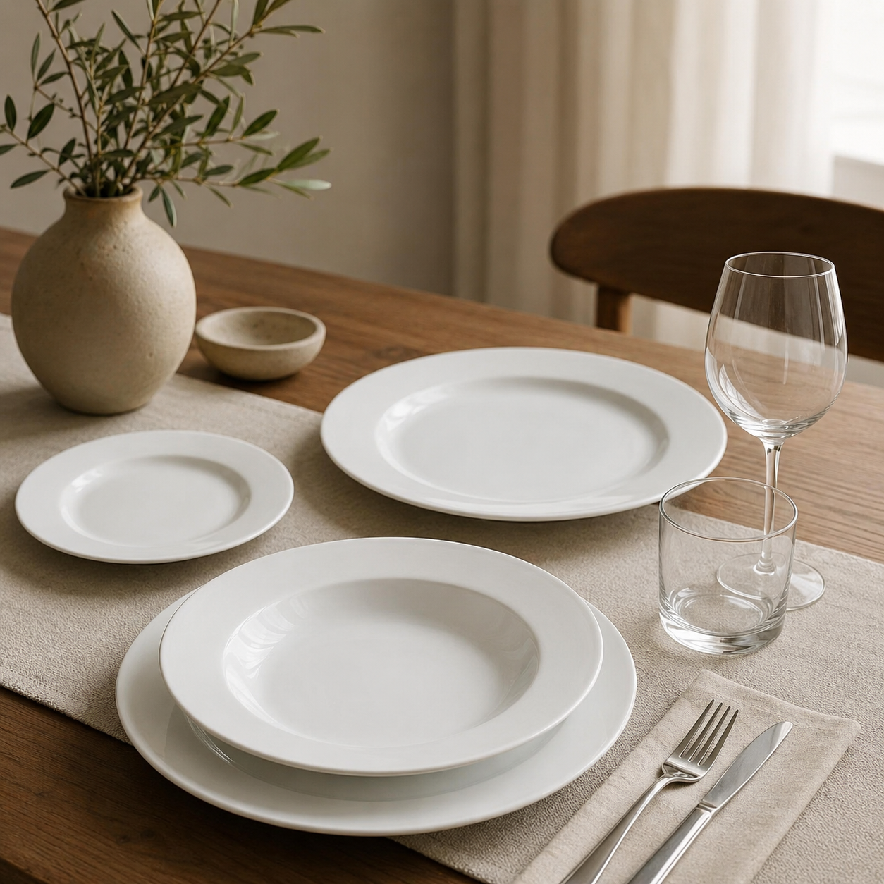 Set 12 piatti White basic Falda