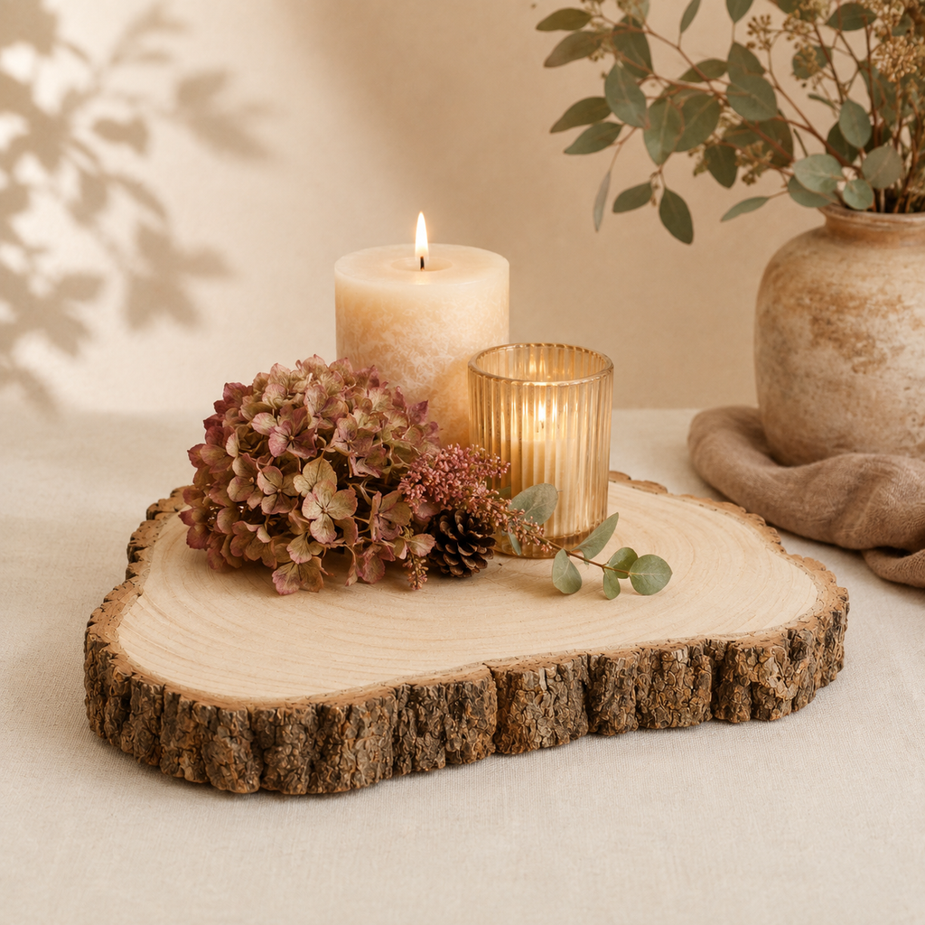 Disco in Legno con Corteccia Naturale – Ø 29 x 27 cm