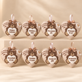Cuscino Cuore con Orsetto e Frase Decorativa in Tessuto 17x14 cm