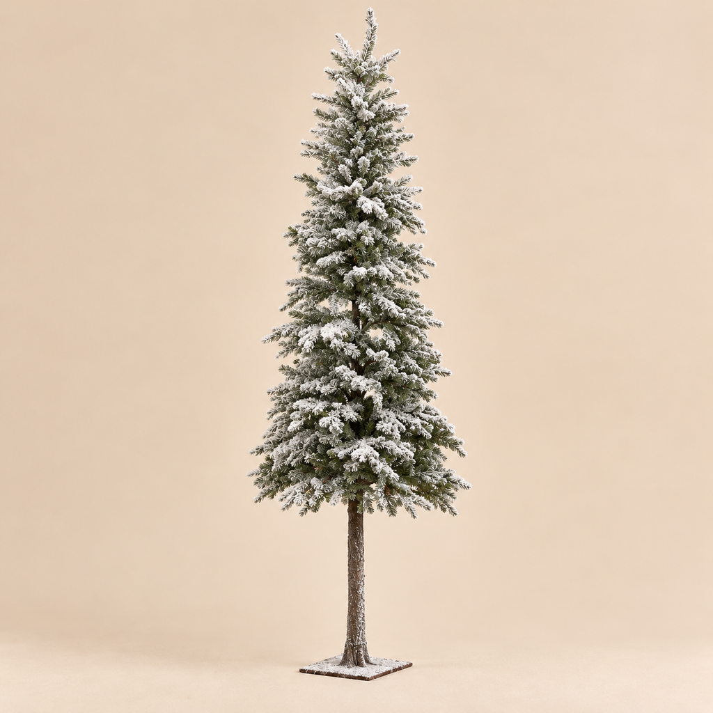 Pino Artificiale Innevato Slim con Tronco H 132 x Ø 43 cm - EDG