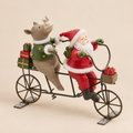 Decorazione Natalizia EDG con Babbo Natale e Renna su Bicicletta Tandem