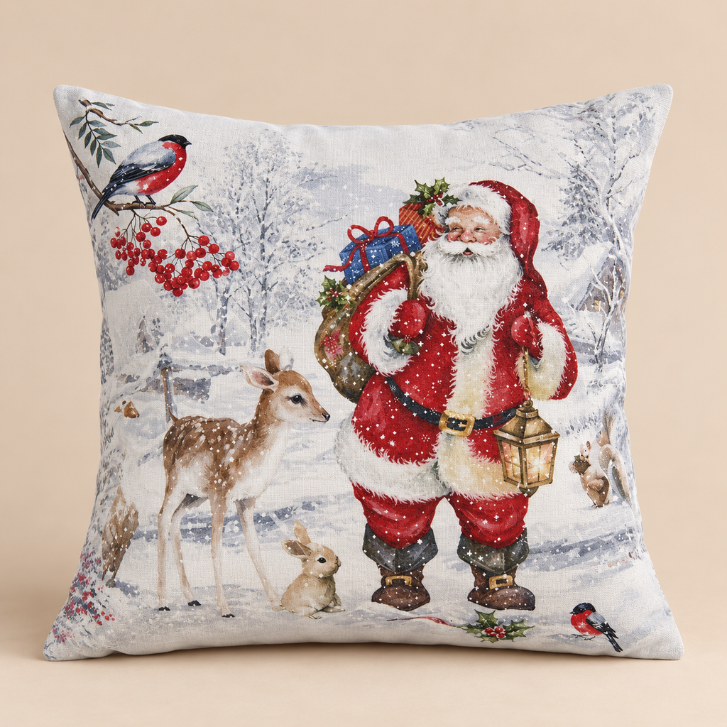 Federa Cuscino Christmas Babbo Natale in Cotone 45 x 45 cm