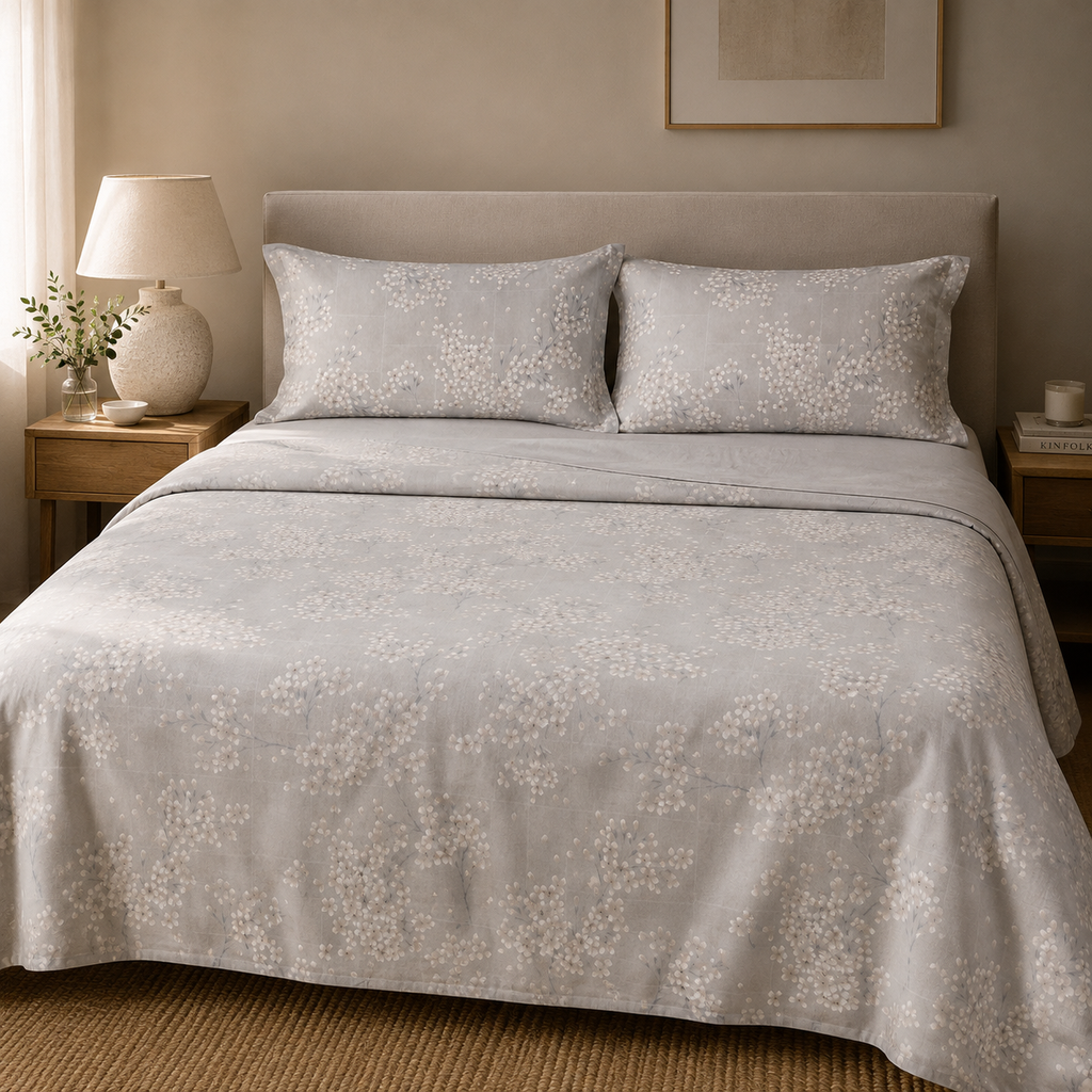 Completo Letto Matrimoniale Kimono – Percalle di Puro Cotone