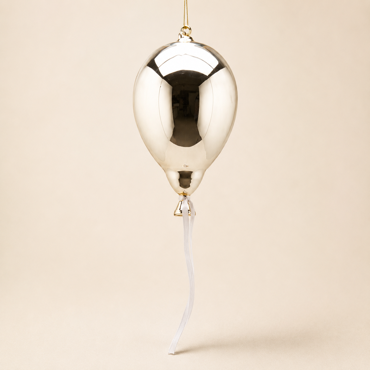Decoro Palloncino Argento in Vetro – 12 cm