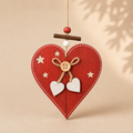 Decoro cuore in legno rosso