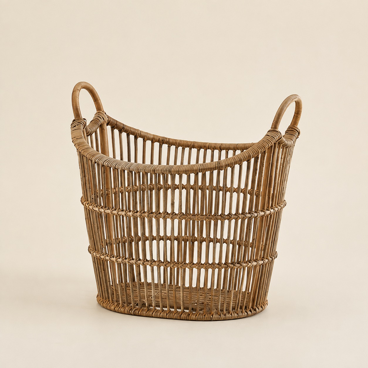 Cesto in Rattan con Manici – 27 × 40 × H 40 cm