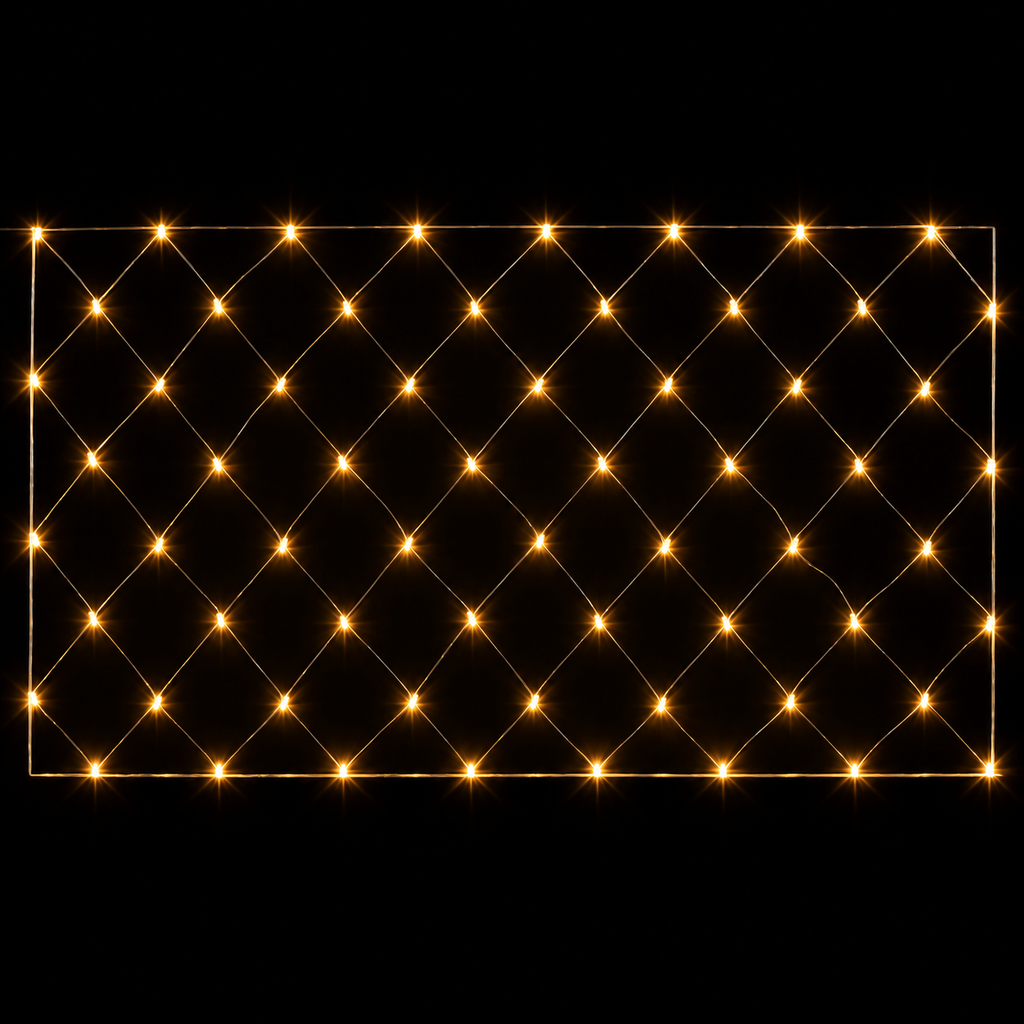Rete Luminosa 2 x 1 m 64 MaxiLED Bianco Caldo Prolungabile
