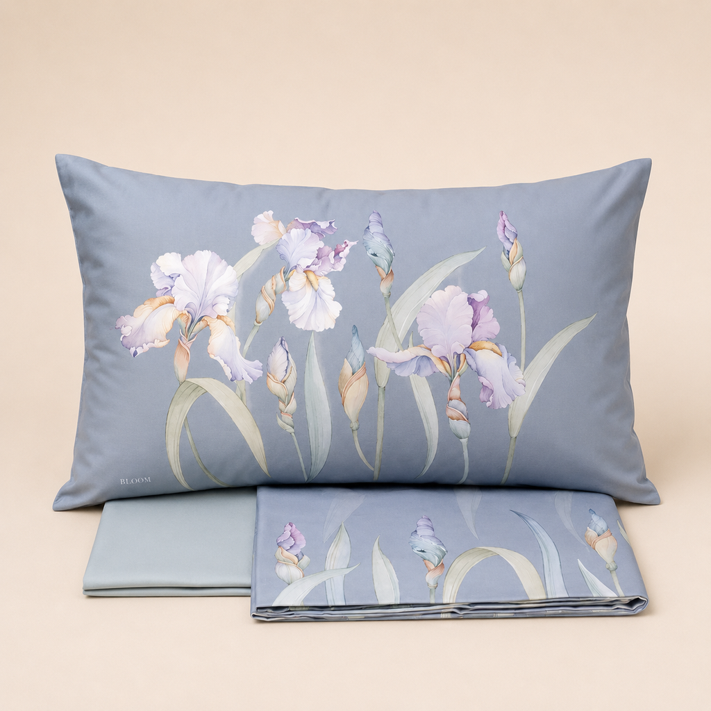 Completo Letto Matrimoniale Bloom – Raso di Puro Cotone 300 TC Bloom Lily