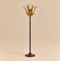 Portacandela Ramo Fiore con Pistilli Oro e Nero h.68 cm
