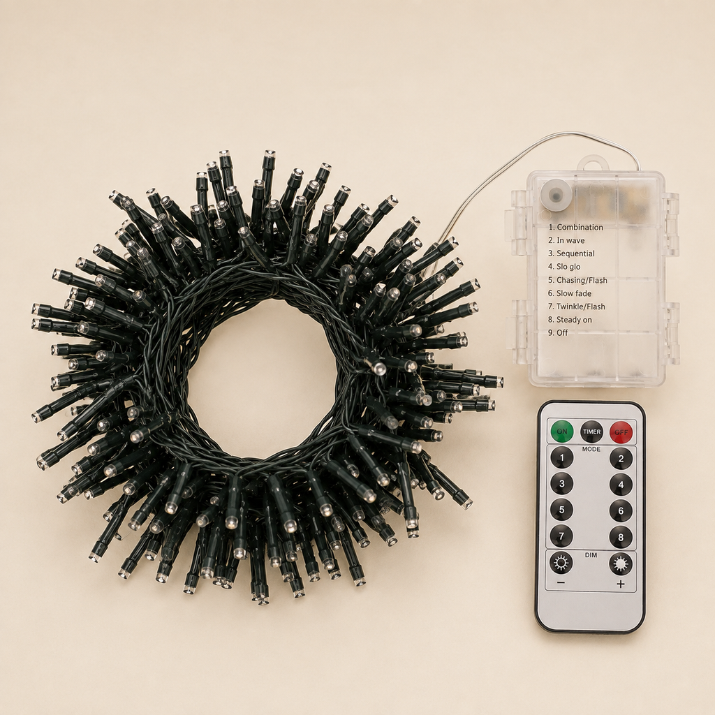 Catena Luminosa a Batteria 180 LED Bianco Caldo con Telecomando