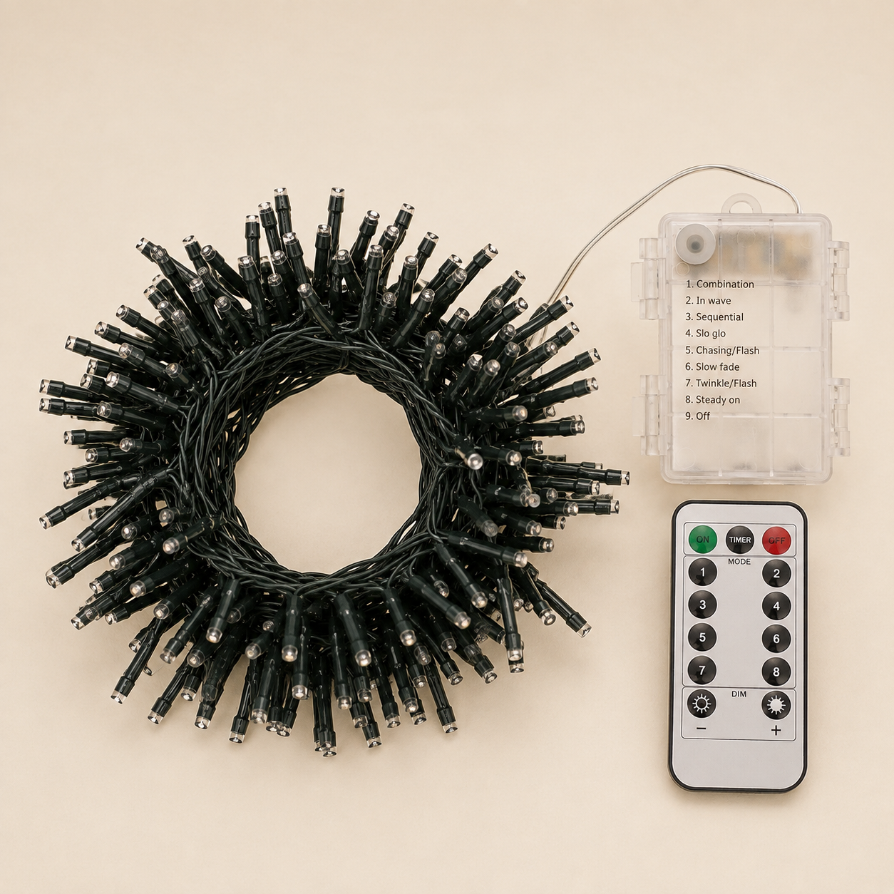 Catena Luminosa a Batteria 180 LED Bianco Caldo con Telecomando