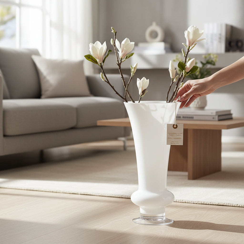 Vaso anfora bianco h.50cm