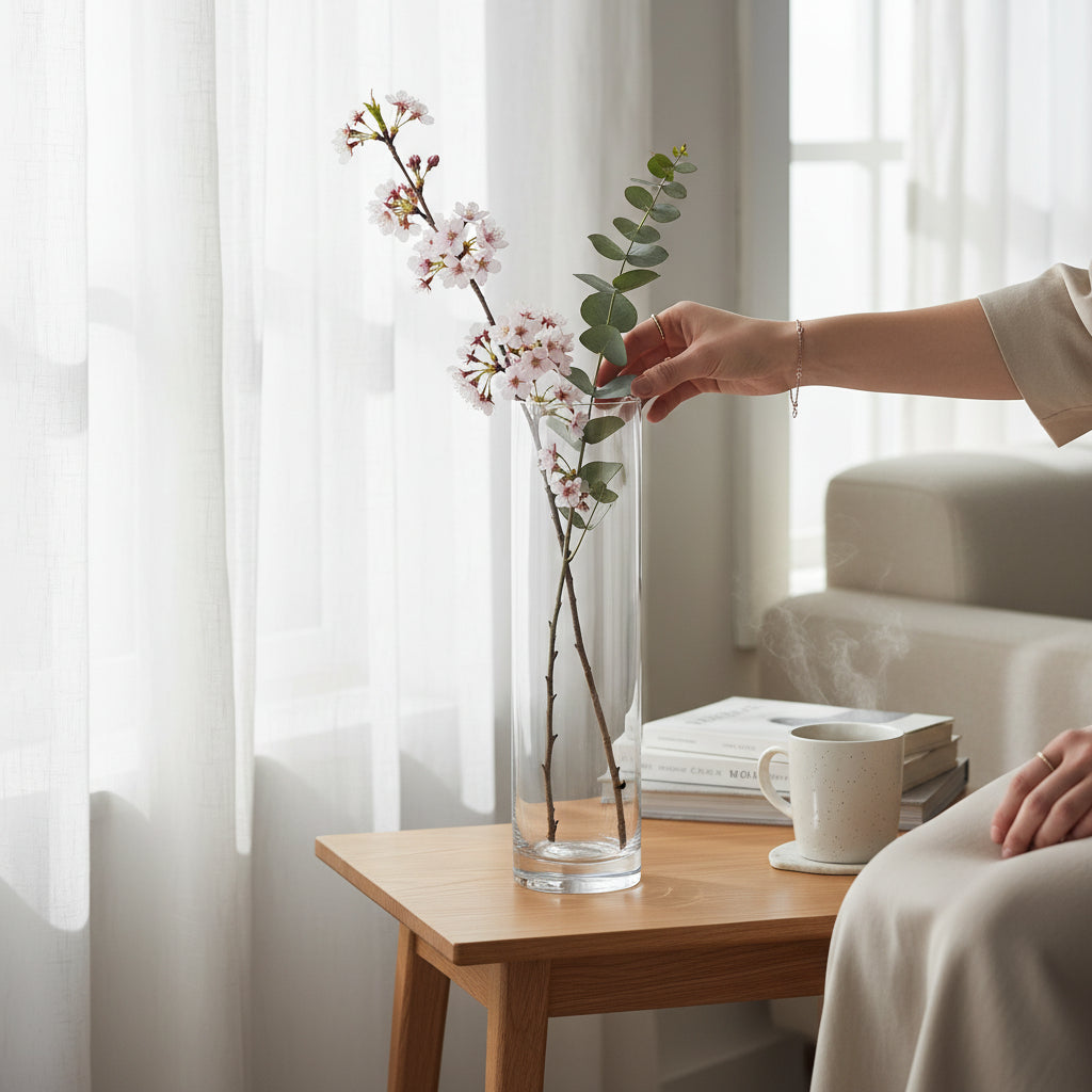 Vaso cilindro in vetro h.35cm