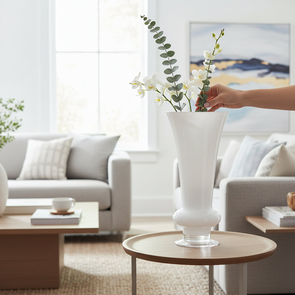 Vaso anfora bianco h.50cm