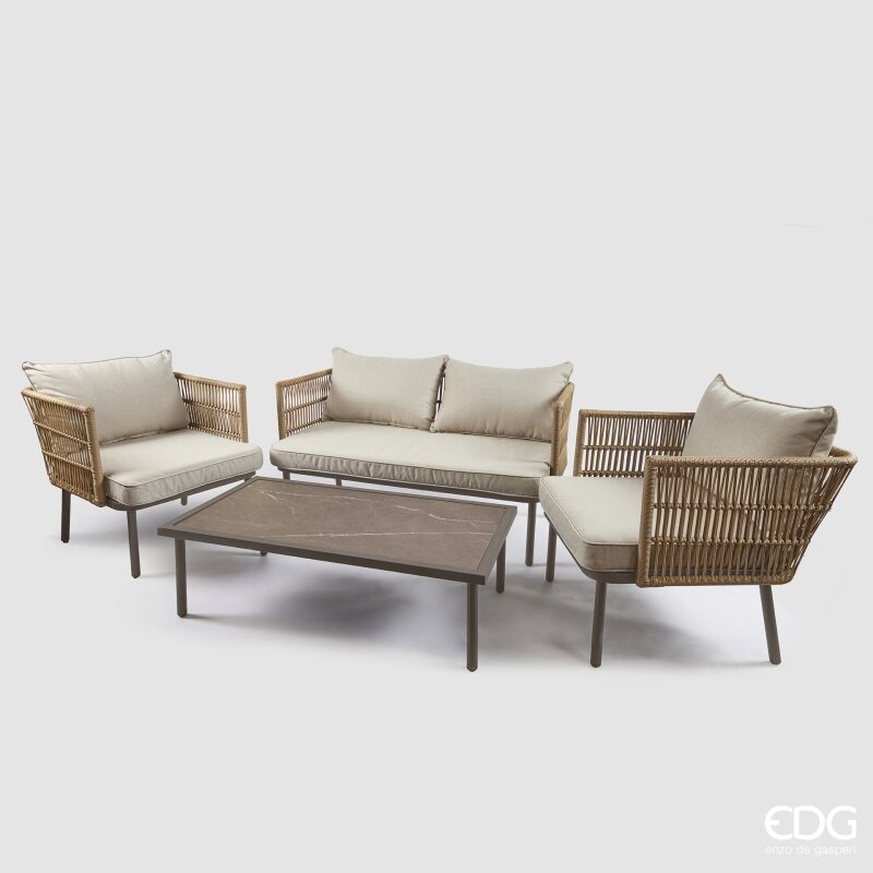 Set da giardino in metallo Righe 4 pezzi