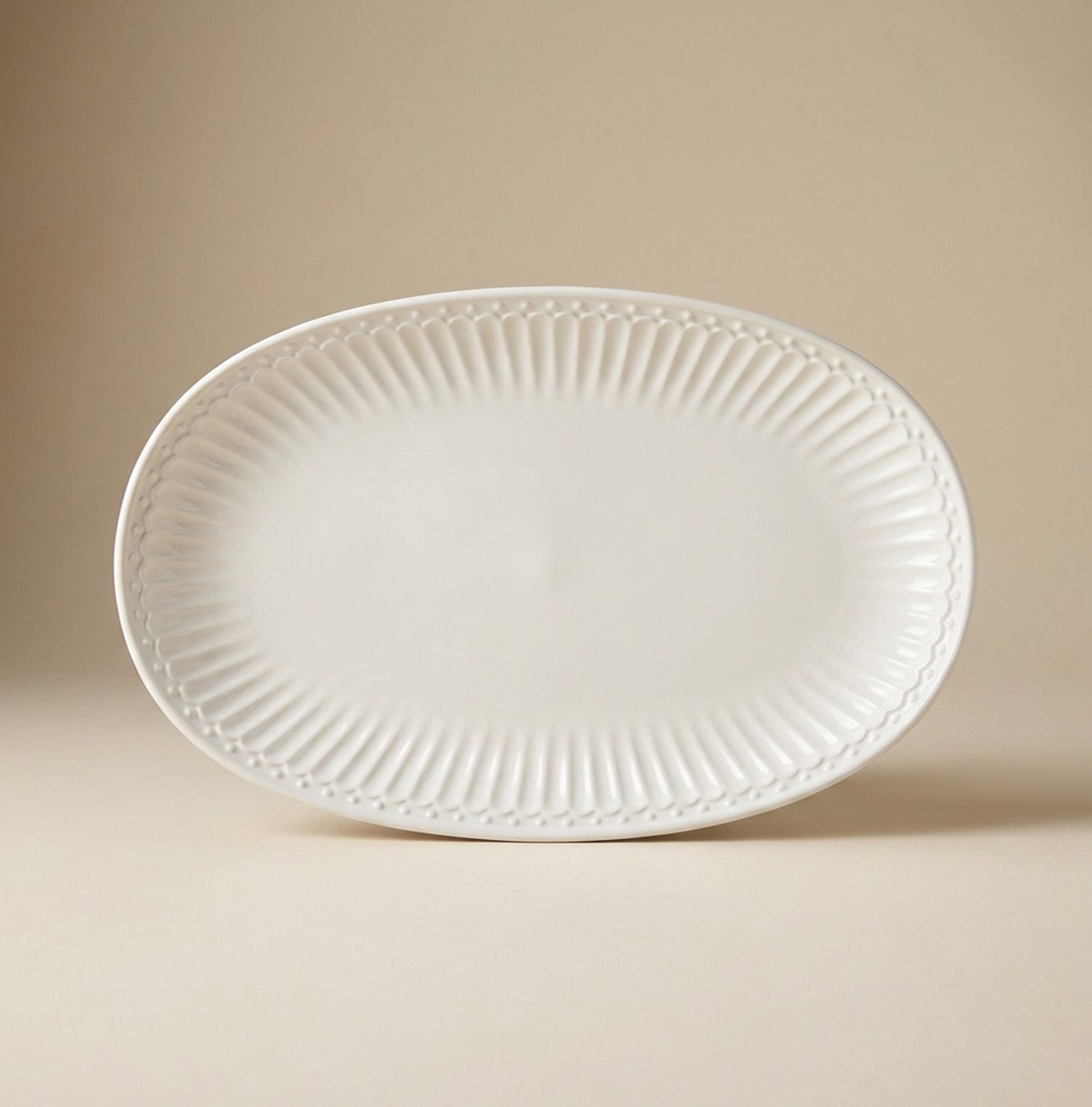 Piattino ovale Alice bianco