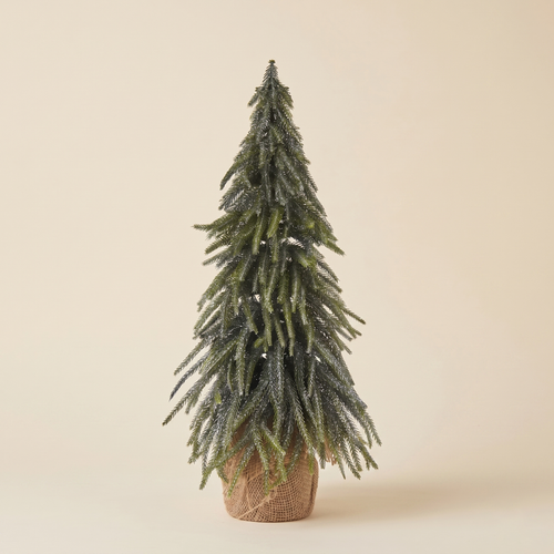 Albero di Natale Pino Glitterato con Base in Juta h.50 cm