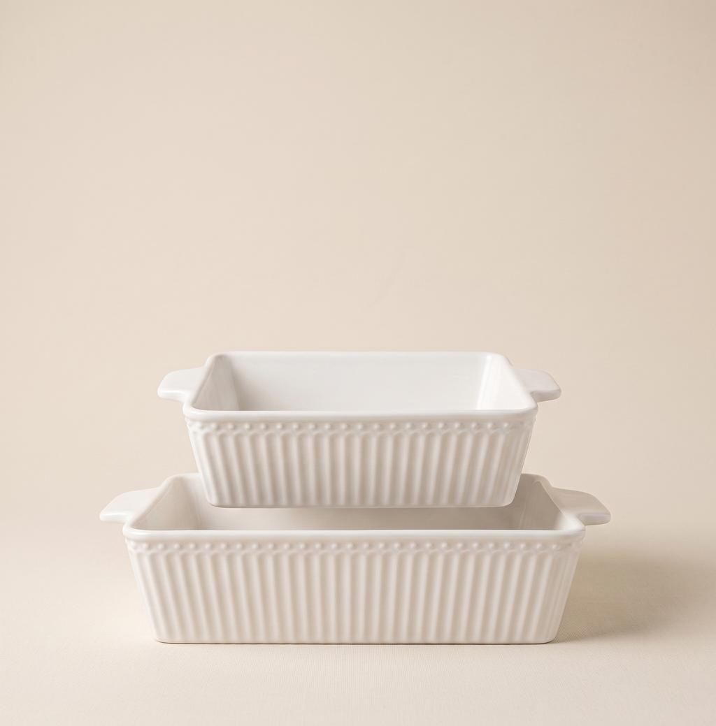 Set 2 pirofile forno Alice bianche small