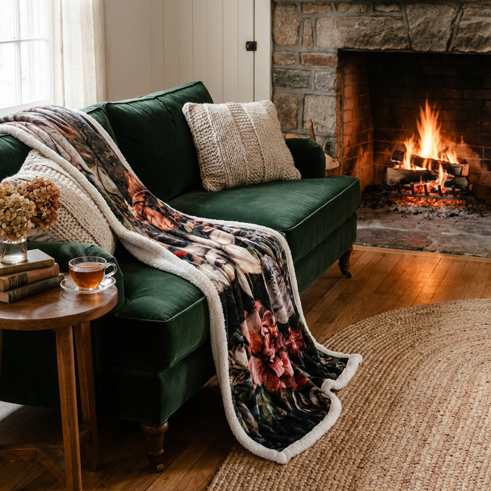 Plaid sherpa Dream in bloom