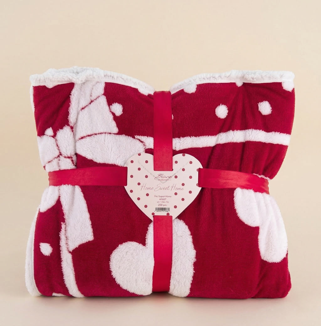 Plaid sherpa cuori Home Sweet Home