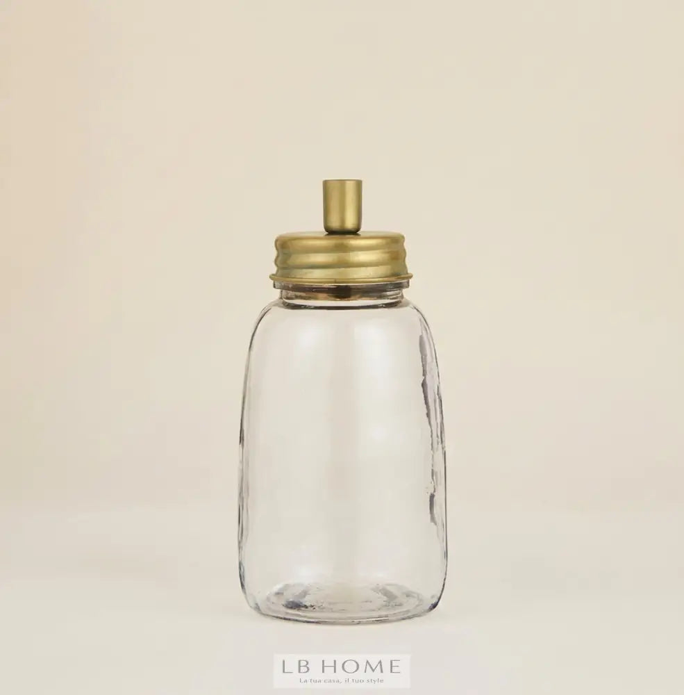 Portacandela con coperchio oro Portacandela