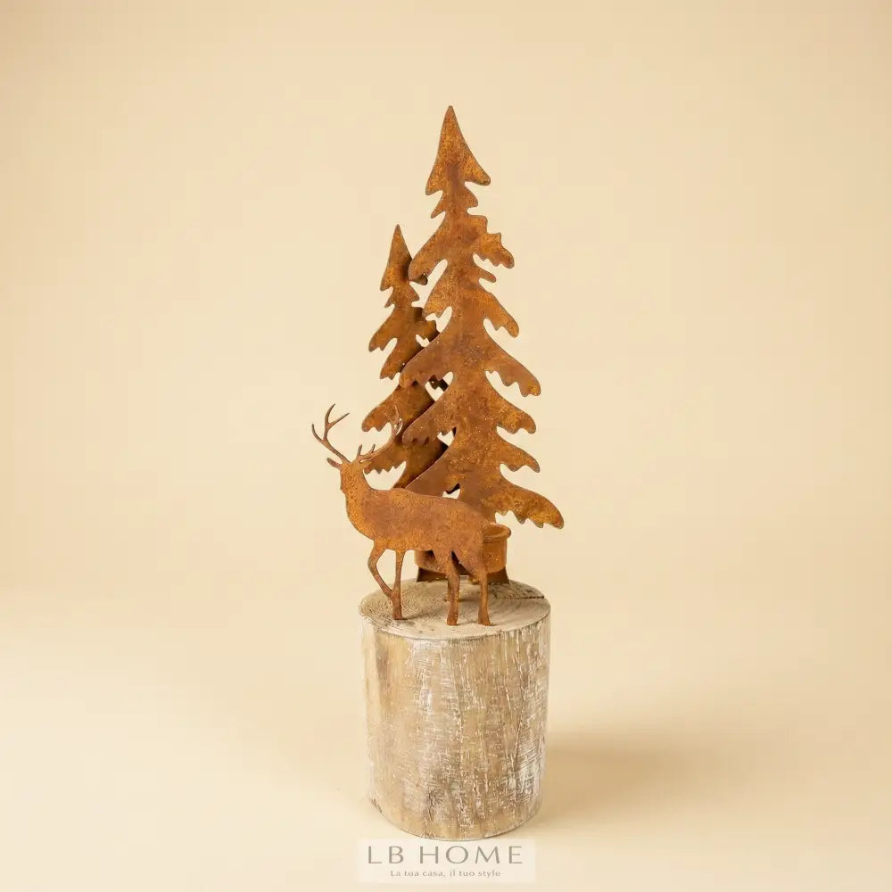 Portacandela effetto ruggine Portacandela