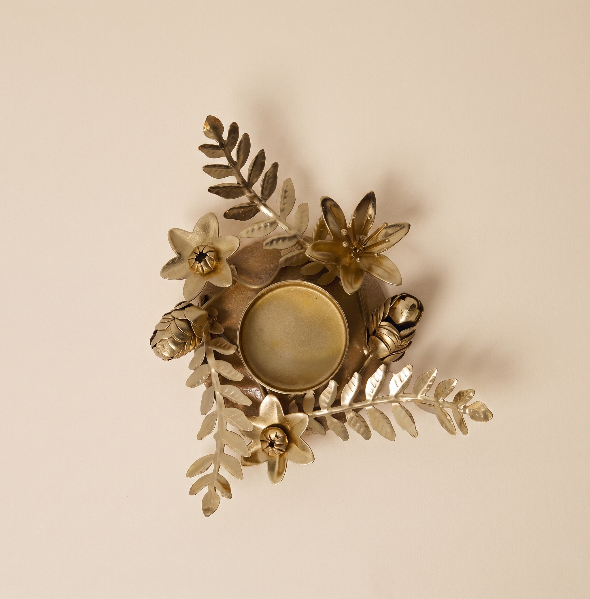 Portacandela Flower oro