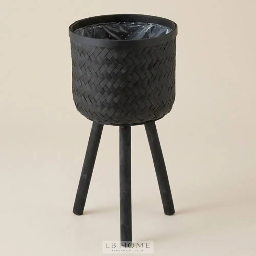 Portavaso bamboo con piedi nero h.66 Vasi e portavasi