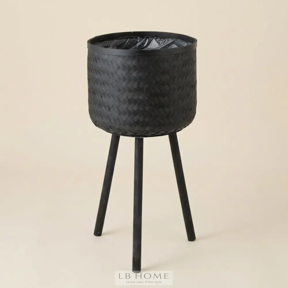 Portavaso bamboo con piedi nero h.76 Vasi e portavasi